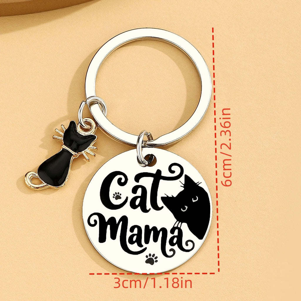 Nyckelring Svart Katt – Söt Present till Kattmamma